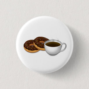 For the love of Doughnuts and Coffee! 3 Cm Round Badge