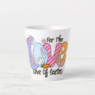 For The Love of Easter - Cute Bunny & Eggs Latte Mug