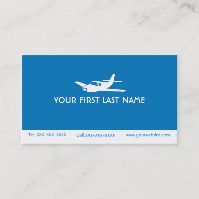 For the Love of Flying blue aeroplane symbol cards (Front)