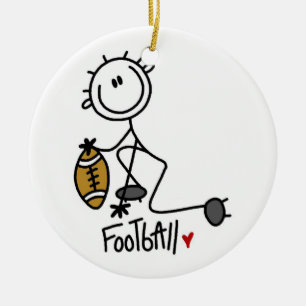 For the Love of Football Ceramic Ornament