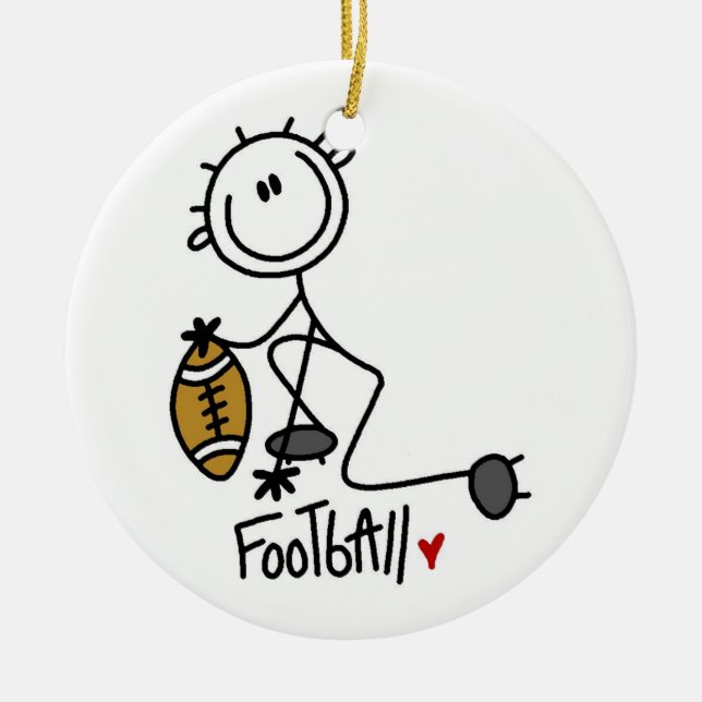 For the Love of Football Ceramic Ornament (Front)