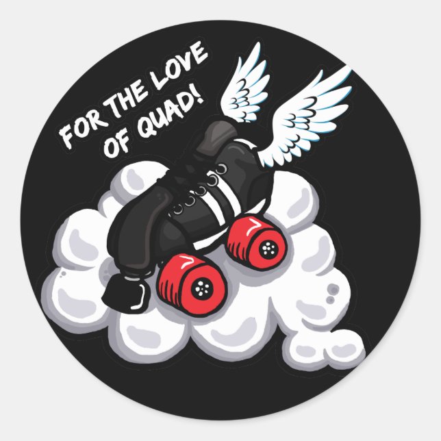For the love of quad classic round sticker (Front)
