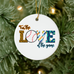For The Love Of The Game Baseball Mum Leopard Ceramic Ornament