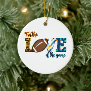 For The Love Of The Game Football Mum Leopard Ceramic Ornament