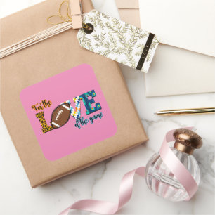 For The Love Of The Game Football Mum Leopard Square Sticker