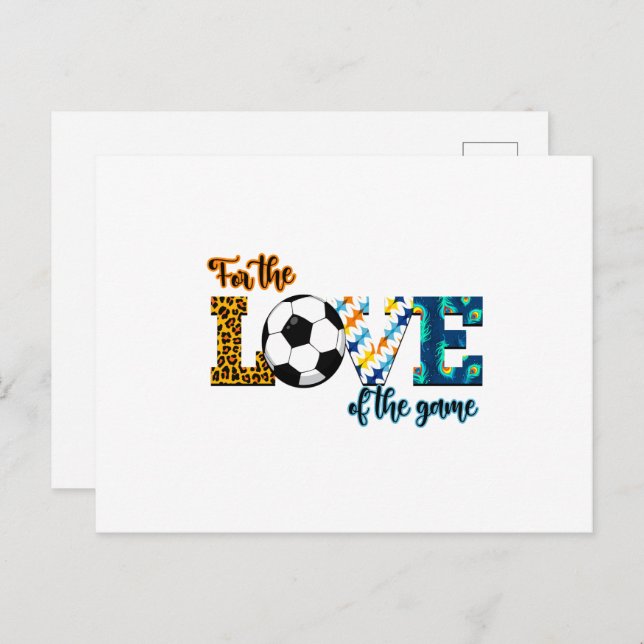 For The Love Of The Game Soccer Mum Leopard Postcard (Front/Back)