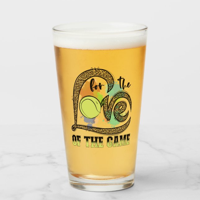 For The Love Of The Game Tennis, Tennis Gift Glass (Front Filled)
