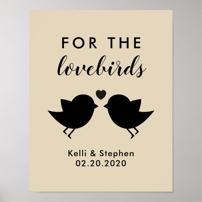 For the Lovebirds Sign for Wedding Bird Seed (Front)