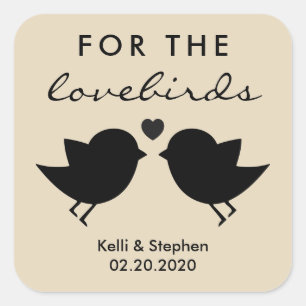 For the Lovebirds, Wedding Bird Seed Stickers