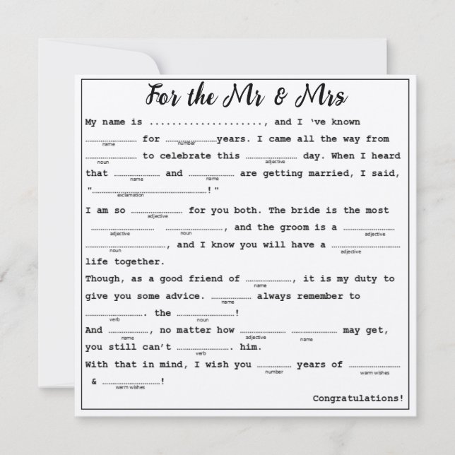 For the Mr & Mrs M Guest libs Invitation (Front)