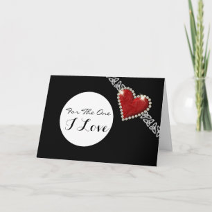 "For the one I love" romantic valentine birthday Holiday Card