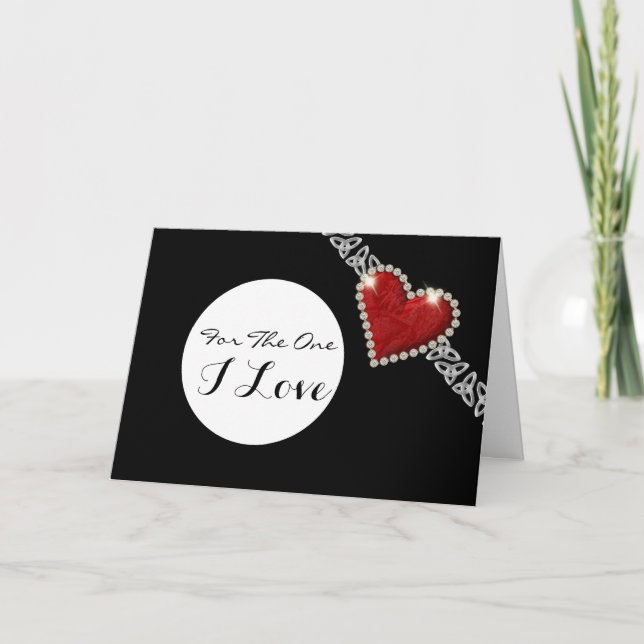 "For the one I love" romantic valentine birthday Holiday Card (Front)