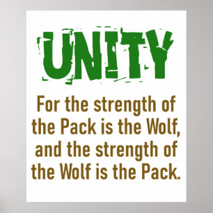 For The Strength Of The Pack - Unity Quote Poster