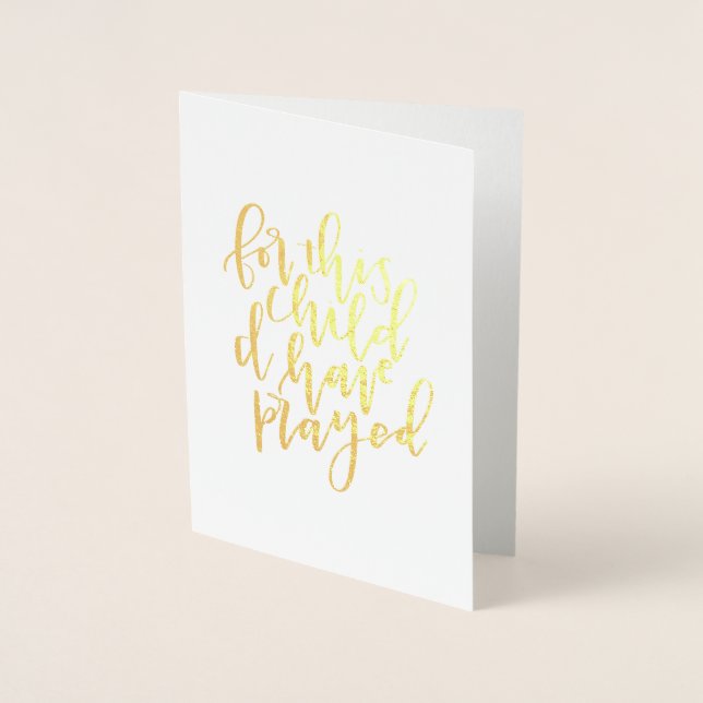 For This Child I Have Prayed Gold Foil Card (Front)