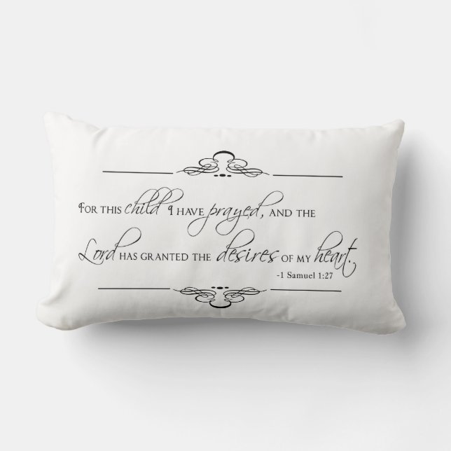 For This Child I Have Prayed Pillow for Nursery (Front)