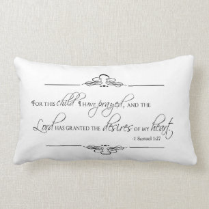 For This Child I Have Prayed Pillow for Nursery