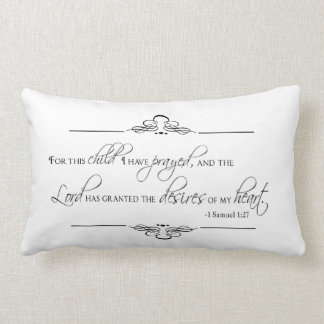 For This Child I Have Prayed Pillow for Nursery