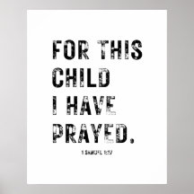 For This Child I Have Prayed Poster
