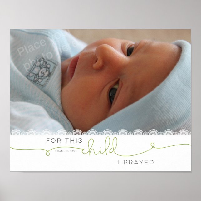For this Child I Prayed - 1 Samuel 1:27 Poster (Front)