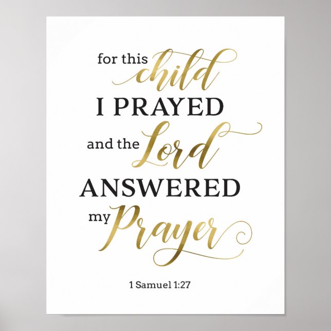 For This Child I Prayed Art Print (Front)