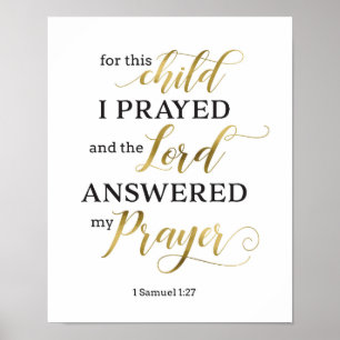 For This Child I Prayed Art Print