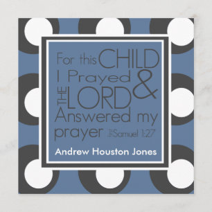 For this child I prayed Birth Announcement
