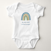 For This Child We Prayed Boho Rainbow Blue