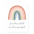 For This Child We Prayed Boho Watercolor Rainbow
