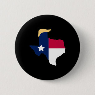 For Trump 2020 Election Texas Flag Trump Hair 6 Cm Round Badge
