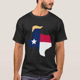 For Trump 2020 Election Texas Flag Trump Hair  T-Shirt