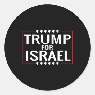 For Trump 2020 Hebrew Rally Sign-jewish Israel  Classic Round Sticker