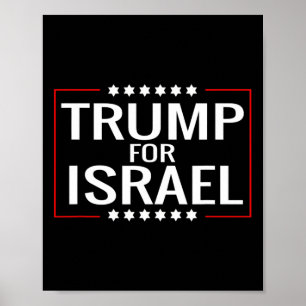 For Trump 2020 Hebrew Rally Sign-jewish Israel Poster