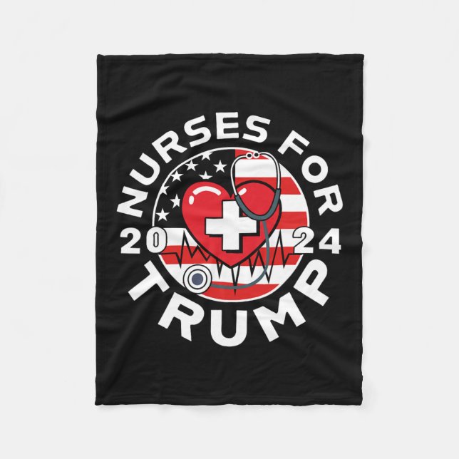 For Trump 2024 1  Fleece Blanket (Front)