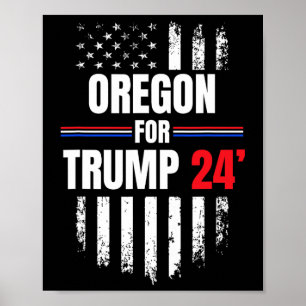 For Trump 2024 American Flag Poster