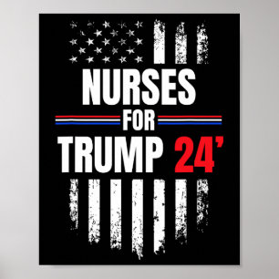 For Trump 2024 American Flag Poster