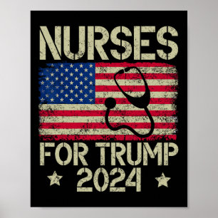 For Trump 2024 American Flag Trump Usa Flag  Poster