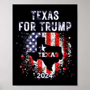For Trump 2024 American Flag - Vintage Poster