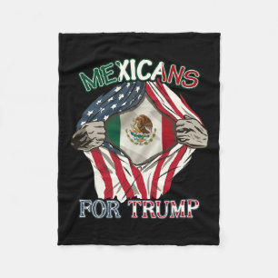 For Trump 2024 Mexico Usa Friendship Flag Fleece Blanket