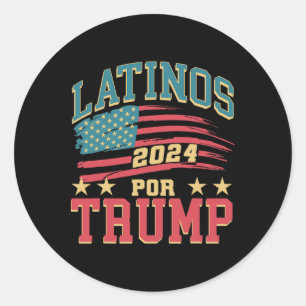 For Trump 2024 President Election Hispanic Latina  Classic Round Sticker