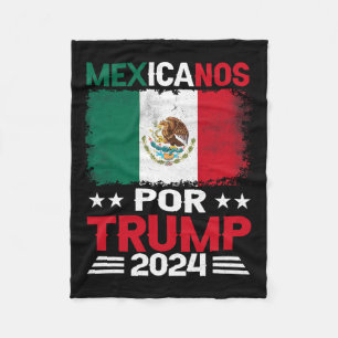 For Trump 2024 Pro Trump Gift - Mexicanos Por Trum Fleece Blanket