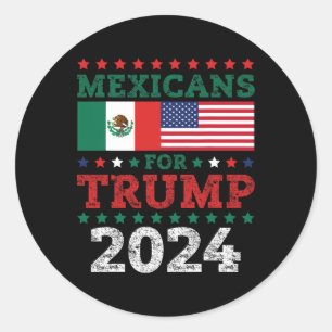 For Trump 2024 Take America Back Mexico Usa Flag Classic Round Sticker