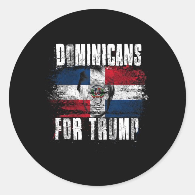For Trump American Dominican Republic Patriotic  Classic Round Sticker (Front)