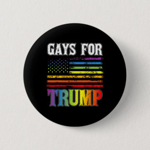 For Trump Lgbt Pride Gay Rainbow Flag Vote Republi 6 Cm Round Badge