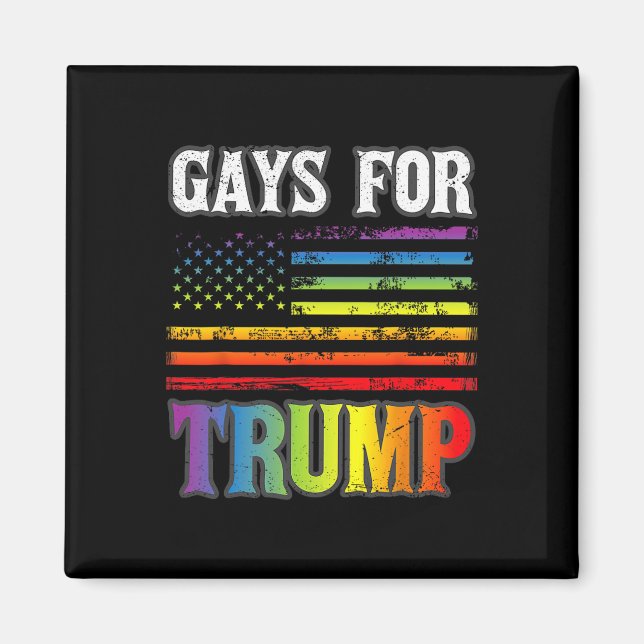 For Trump Lgbt Pride Gay Rainbow Flag Vote Republi Magnet (Front)