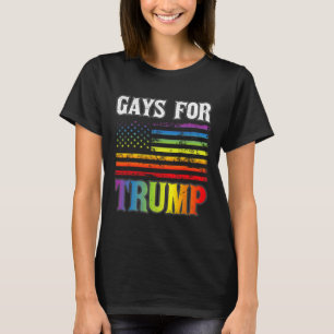 For Trump Lgbt Pride Gay Rainbow Flag Vote Republi T-Shirt