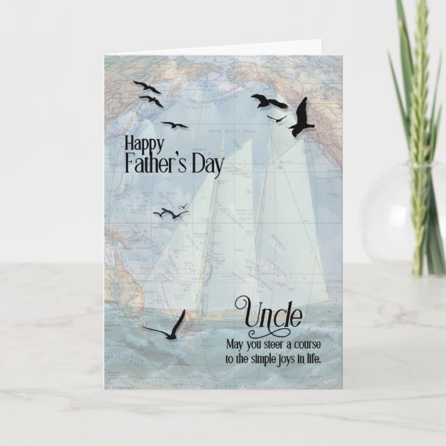 for Uncle Nautical Sailing the Seas Father's Day Holiday Card (Front)