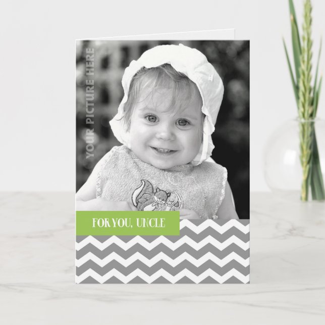 For Uncle on Father's Day Custom Photo  Card (Front)