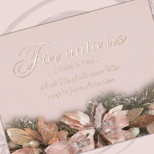For Unto Us a Child is Born Foil Post Card
