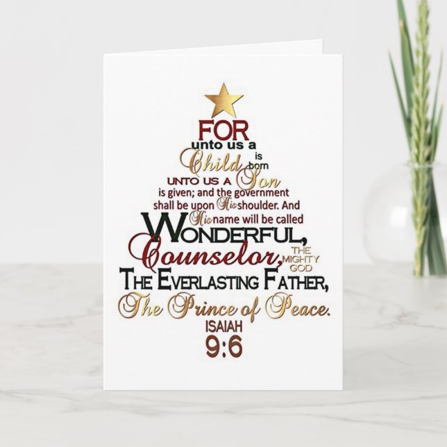 **FOR UNTO US A CHILD IS BORN** MERRY CHRISTMAS CARD (Front)