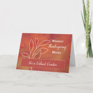 For Vendor on Thanksgiving Warm Watercolor Card